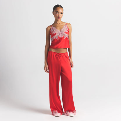 Silk Lace Straight Leg Pant