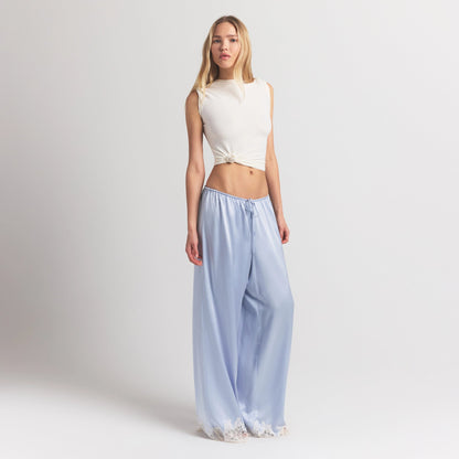 Silk Lace Straight Leg Pant