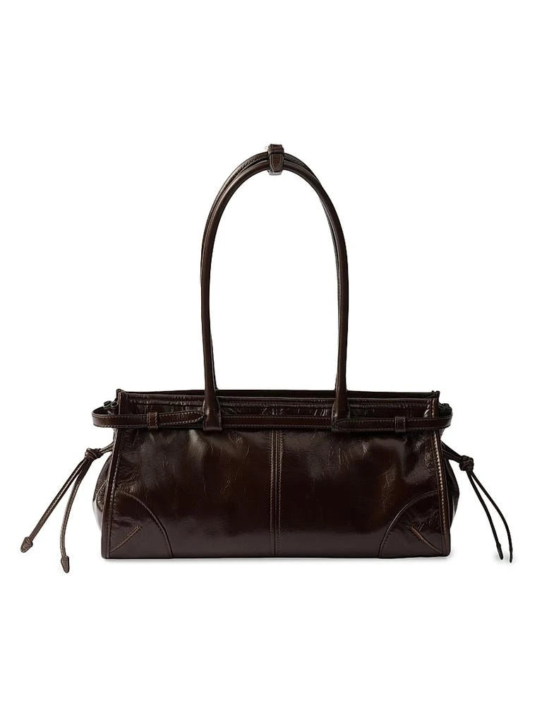 Prada Dark Brown Patent Leather Shoulder Bag