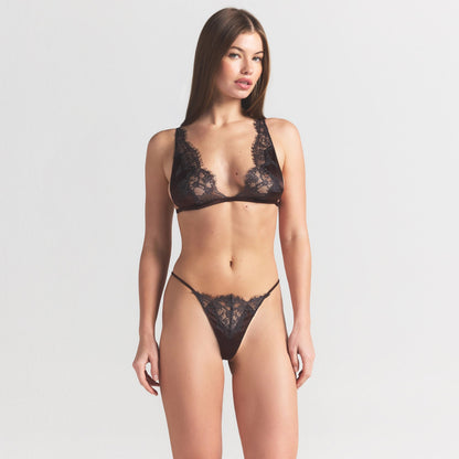 Silk Lace Plunge Bralette
