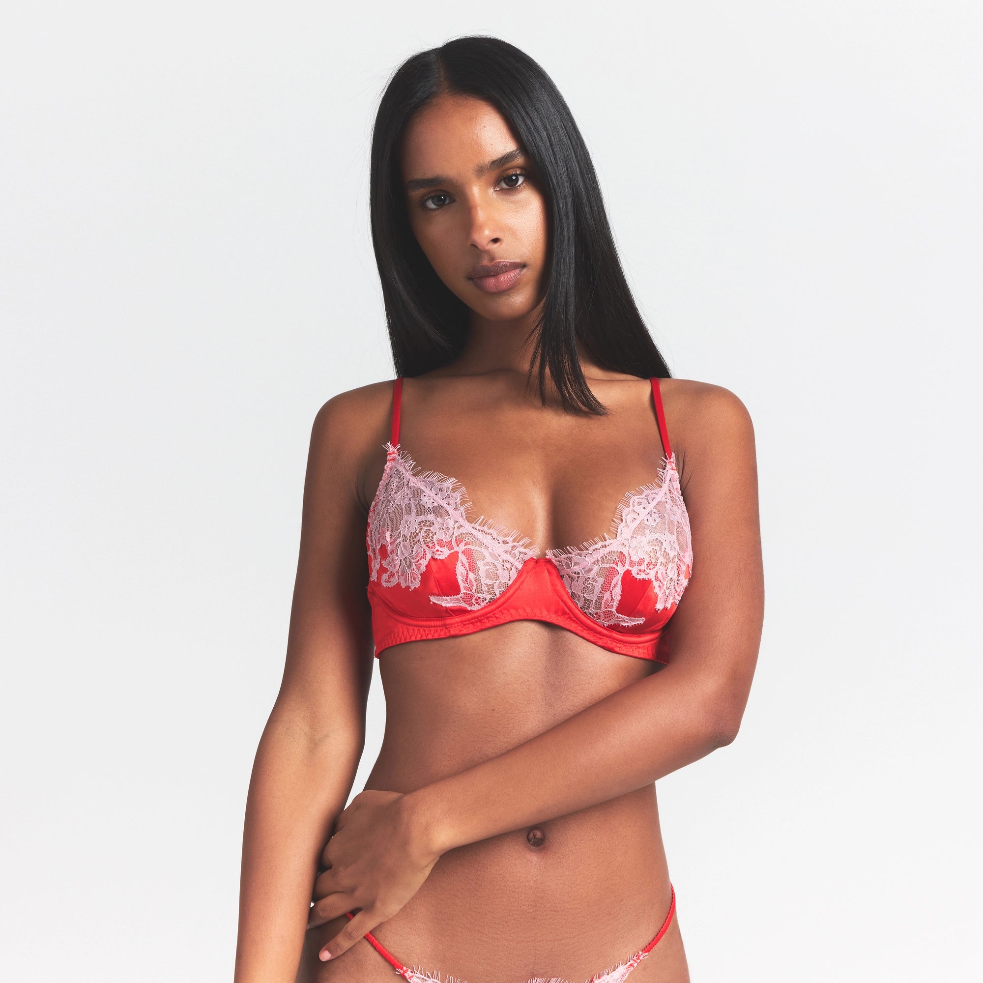 Silk Lace Unlined Demi Bra