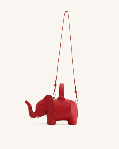 Claire Elephant Shaped Handbag - Red