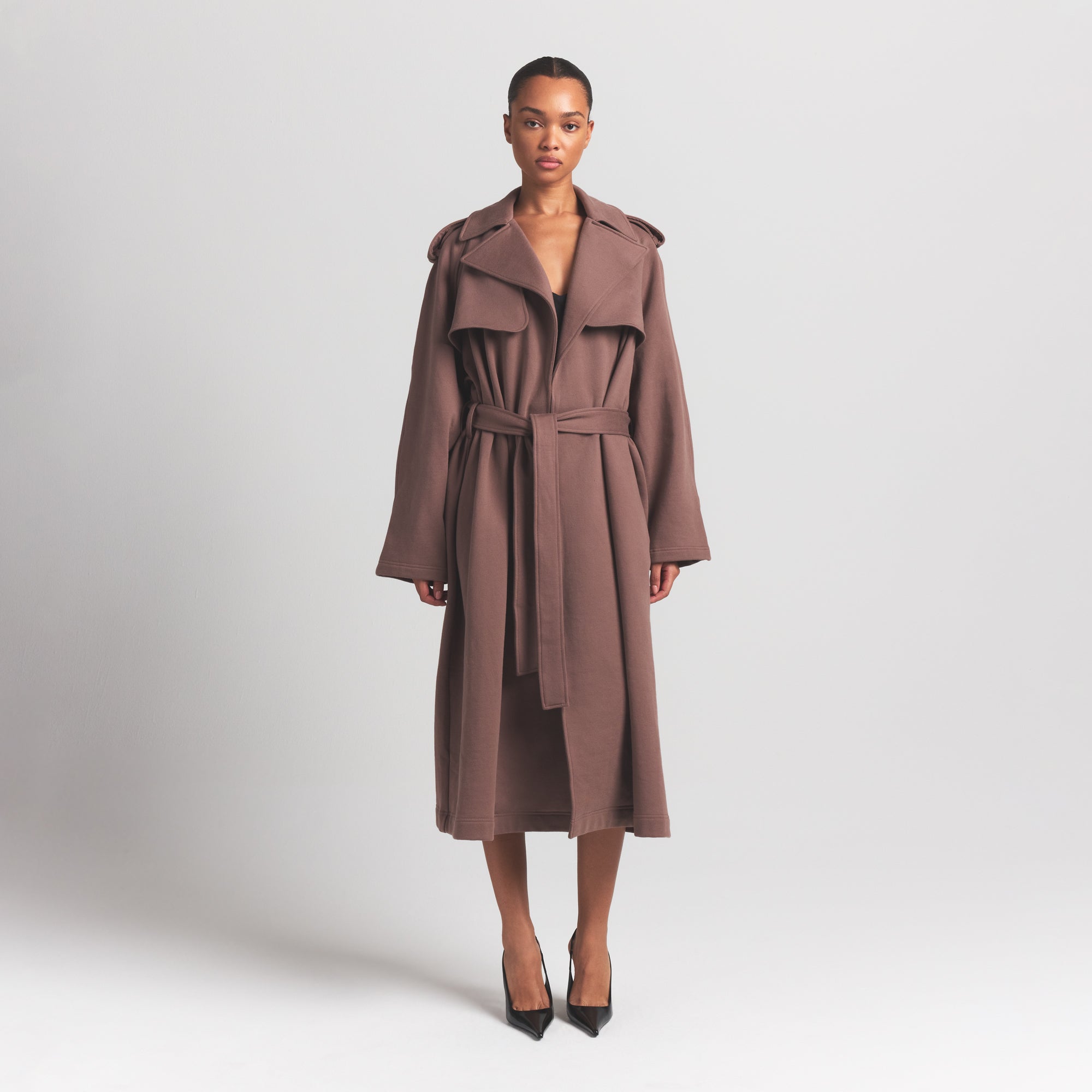 Boyfriend Fleece Oversized Trench Coat