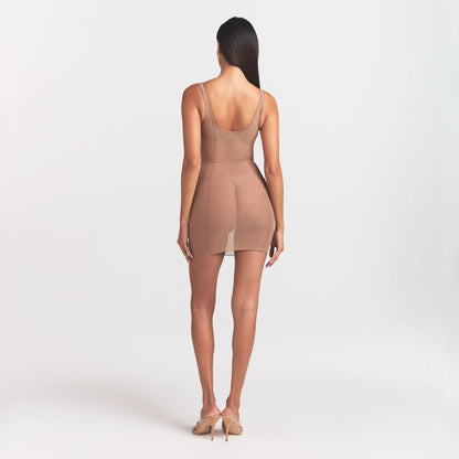 Power Mesh Shapewear Open Bust Slip Dress