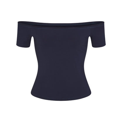 Cotton Jersey Off the Shoulder Top
