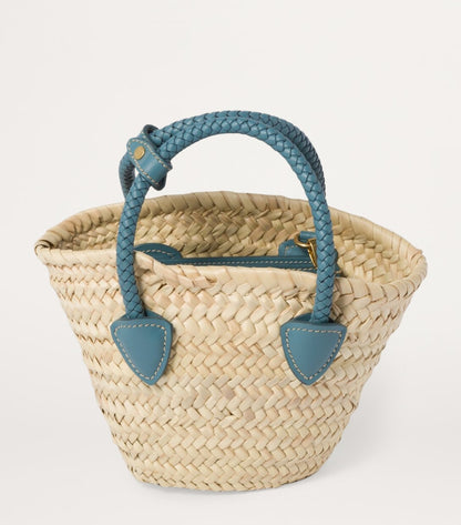Mini Straw Basket Tote Bag
