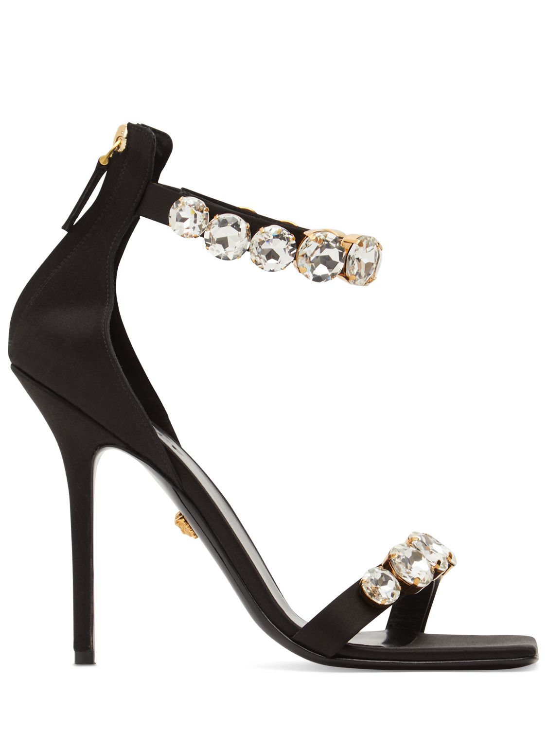 Versace 110mm Embellished satin sandals