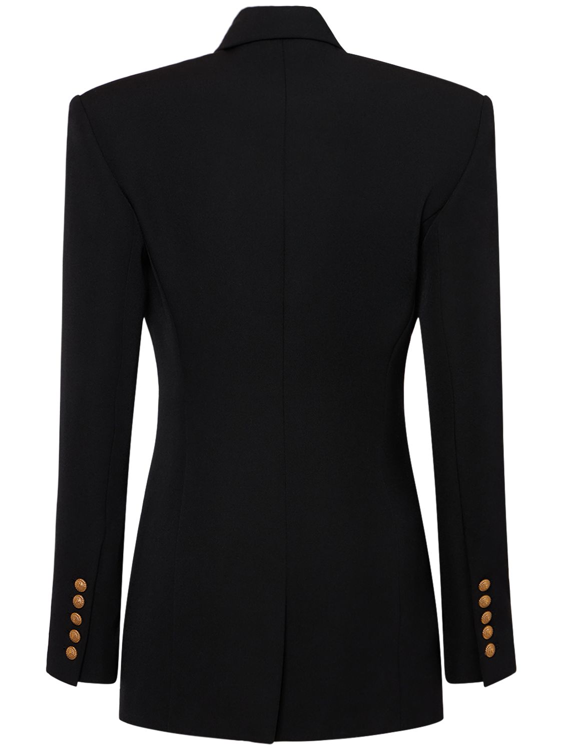 Balmain Single breast fitted wool jacket