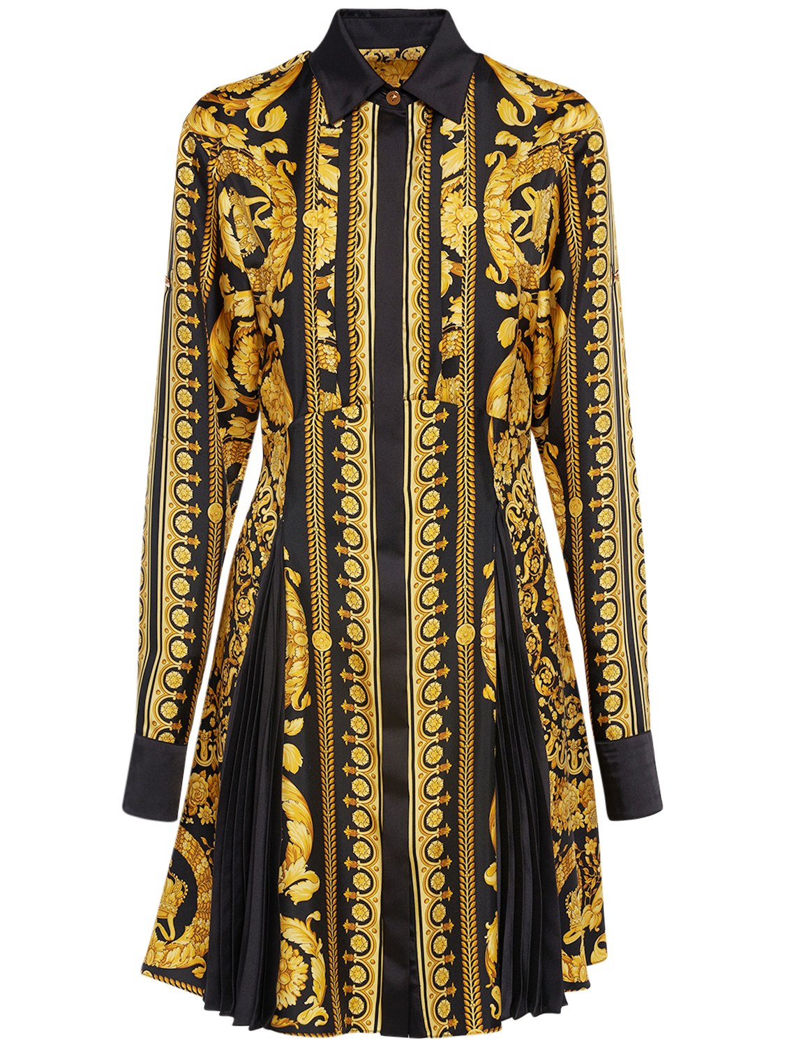 Versace Versace Barocco print silk twill shirt dress - Size: XXS Dresses | Shop From The Mirage
