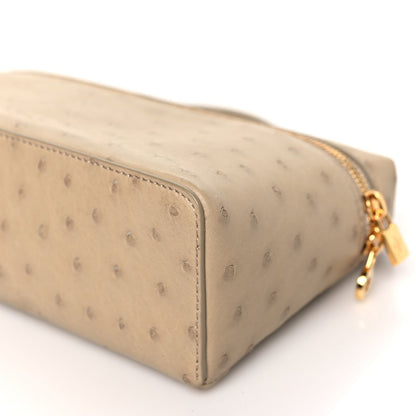 Loro Piana Ostrich L19 Extra Pocket Pouch Beige