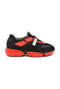 Prada Black & Red Chunky Velcro Strap Sneakers