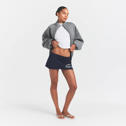 Neoprene Outerwear Oversized Mock Neck Jacket