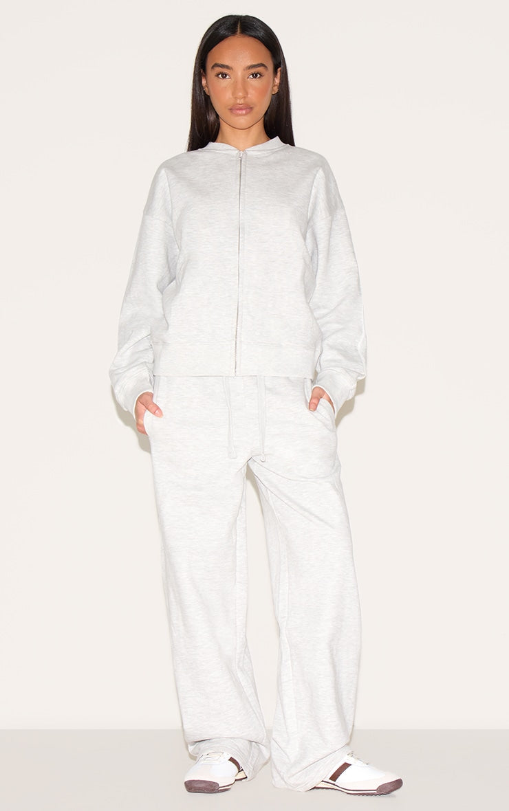 Petite Ash Grey Pocket Detail Wide Leg Joggers