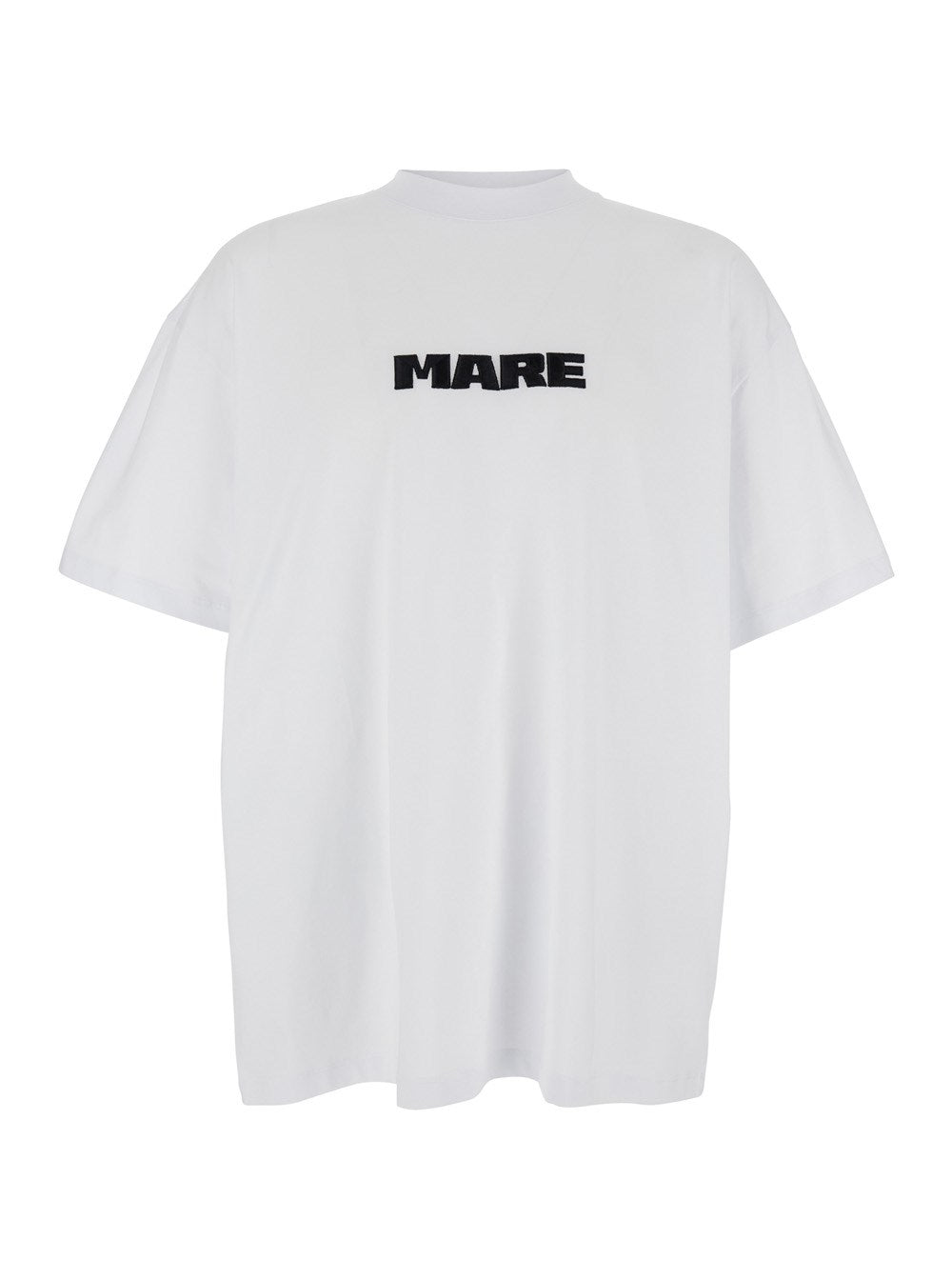 Msgm White T-Shirt with Print on the Front and Logo on the Back in Cotton Man