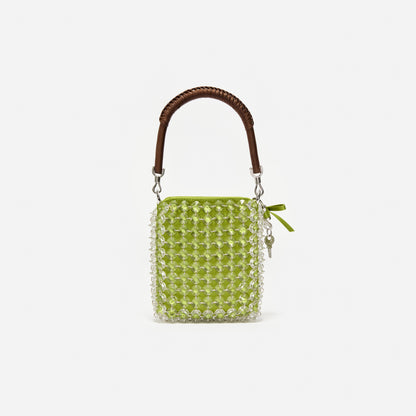 Green Crystal Chain Mini Tote Bag