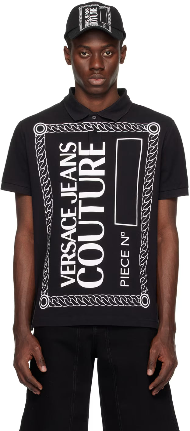 Black Piece Number Polo