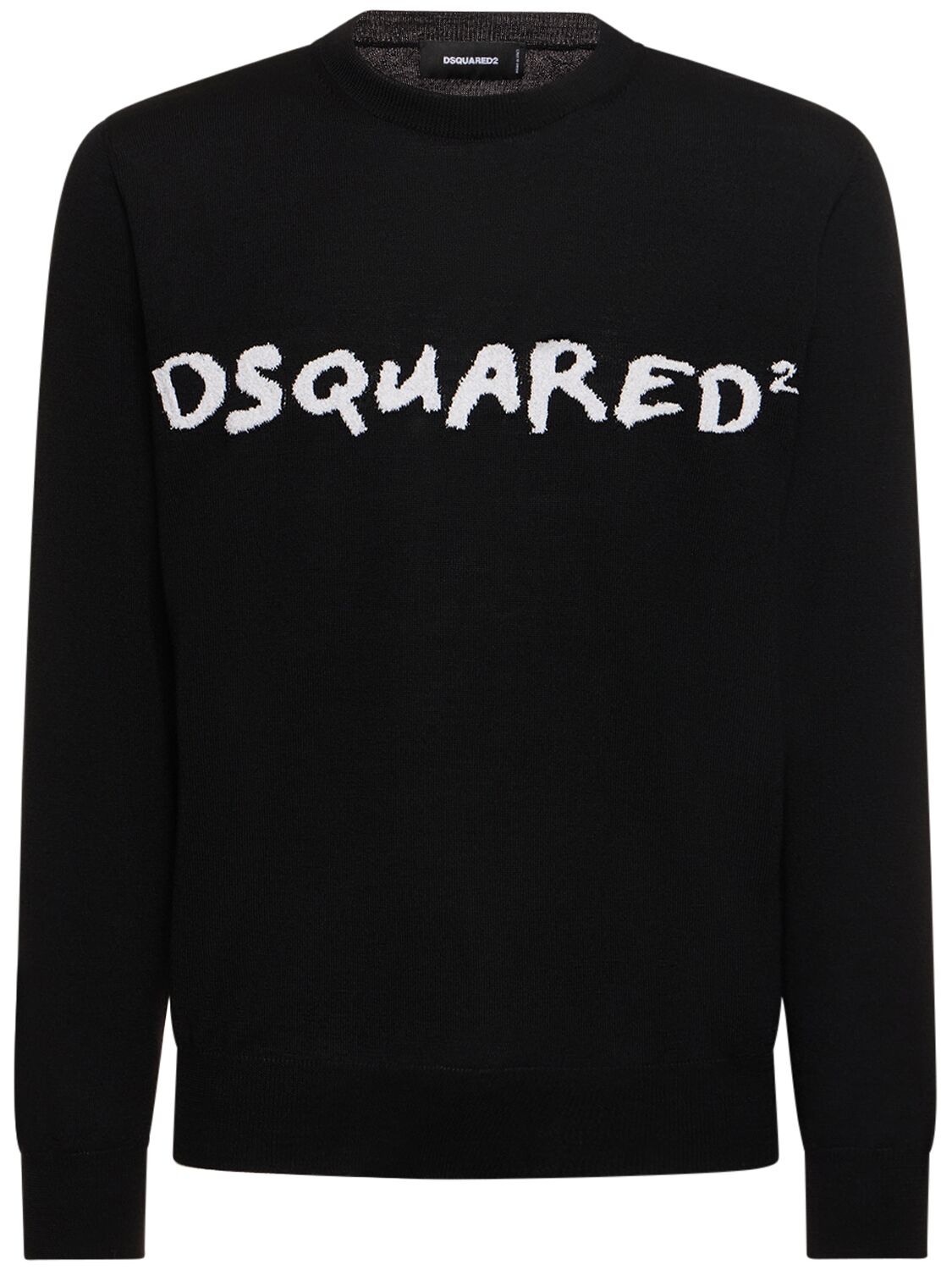 Dsquared2 Dsquared2 Logo jacquard wool blend sweater - Size: S Sweatshirts | Shop From The Mirage