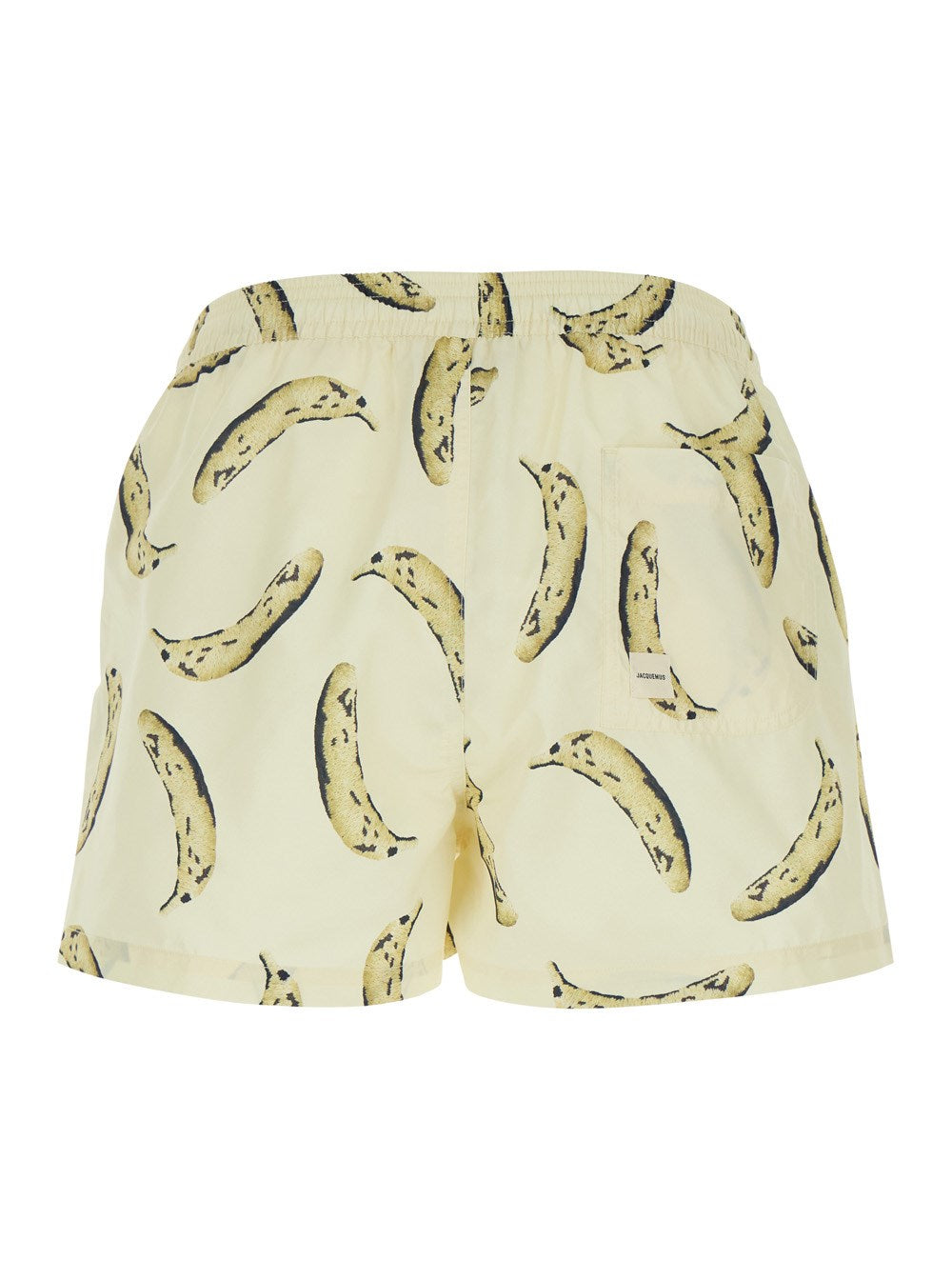 Jacquemus 'Le Maillot Puntini' Yellow Swimsuit with Elastic Waist and All-Over Print in Tech Fabric Man