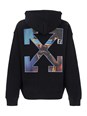 Off-white 'Barber Arrow Skate' Black Hoodie with Logo Lettering on the Front and Maxi Logo Print on the Rear in Cotton Man