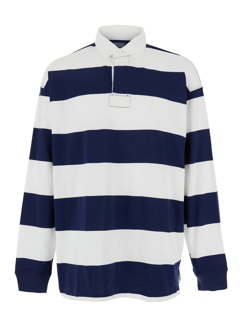 Polo ralph lauren "Big Fit" Blue Polo Shirt with Classic Collar and All-Over Striped Motif in Cotton Man