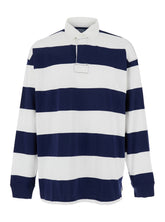 Polo ralph lauren "Big Fit" Blue Polo Shirt with Classic Collar and All-Over Striped Motif in Cotton Man