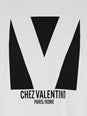 Valentino 'Chez' White Crewneck T-Shirt with Maxi Logo Print on the Front in Cotton Man