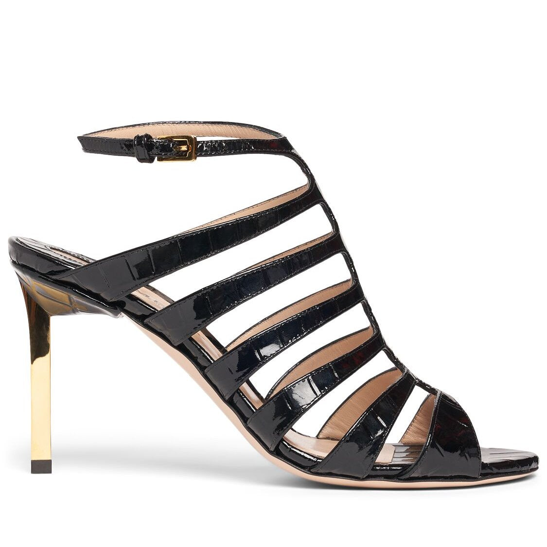 Tom Ford Tom Ford 85mm Carine croc embossed leather sandal - Size: UK 2 Heels | Shop From The Mirage
