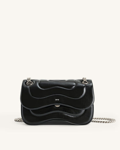 Tina Quilted Chain Crossbody - Blue Denim