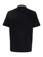 Valentino Black Polo Shirt with Classic Bicolor Collar and Logo Patch on the Front in Cotton Man