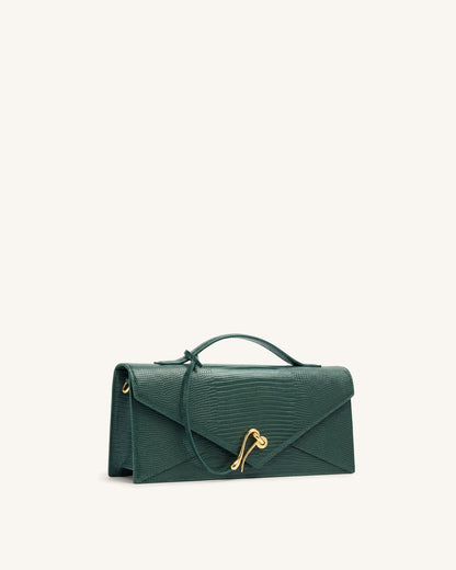 Celeste Envelope Top Handle Bag - Light Blue Croc