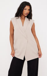 Beige Open Back Waistcoat