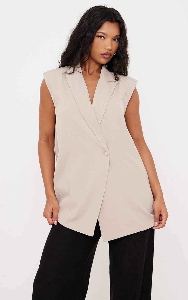 Beige Open Back Waistcoat