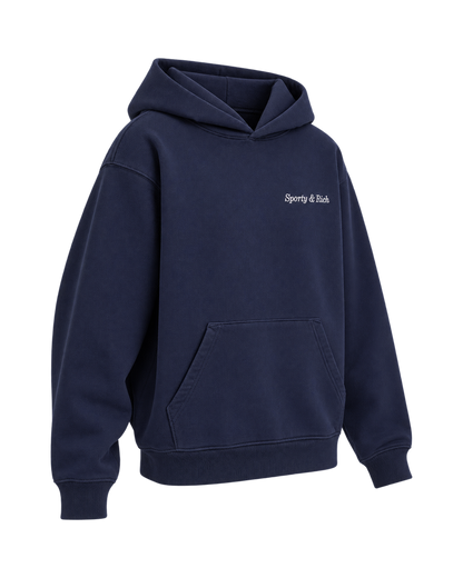 Eden Crest Hoodie - Navy/White