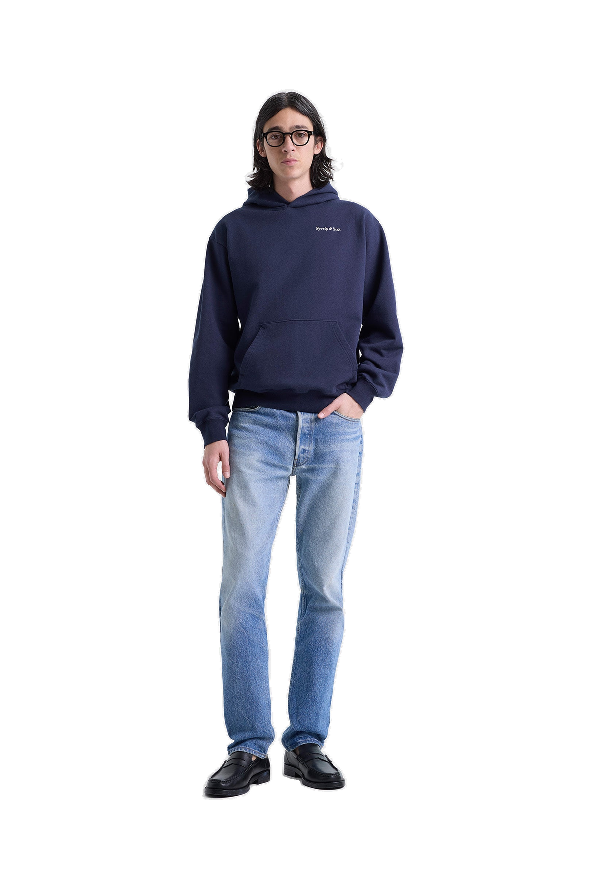 Eden Crest Hoodie - Navy/White