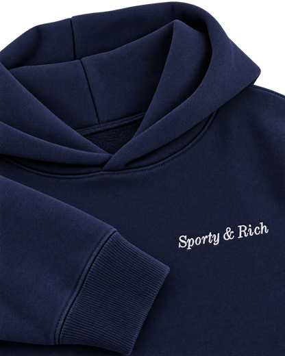 Eden Crest Hoodie - Navy/White
