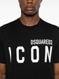 Dsquared2 Black Crewneck T-Shirt with Maxi Logo Print on the Front in Cotton Man