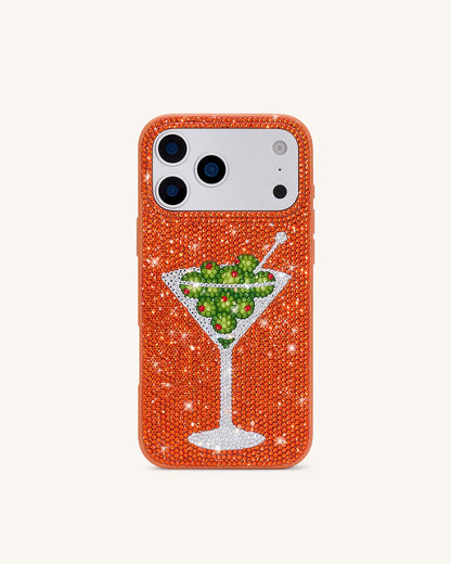 Olive Martini Artificial Crystal Phone Case - Pink