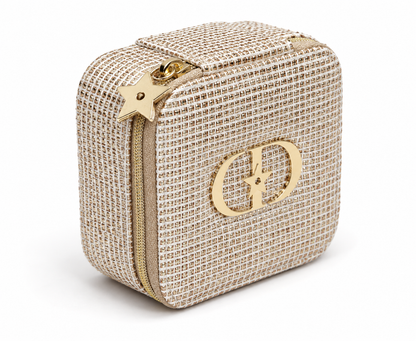 Christian Dior Golden Logo Travel Jewellery Case With Mirror – (Rare VIP Gift)