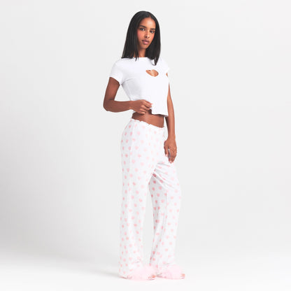 Logo Pointelle Straight Leg Pant