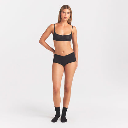 Lightweight Cotton Pointelle Lace Boy Short