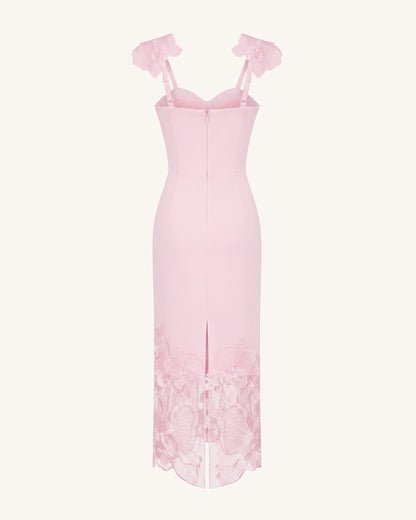 Orchid Embroidered Corset Dress - Dusty Rose