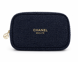 Chanel Beauty VIP Gift Quilted Makeup Bag Cosmetic Pouch Toiletry Case New