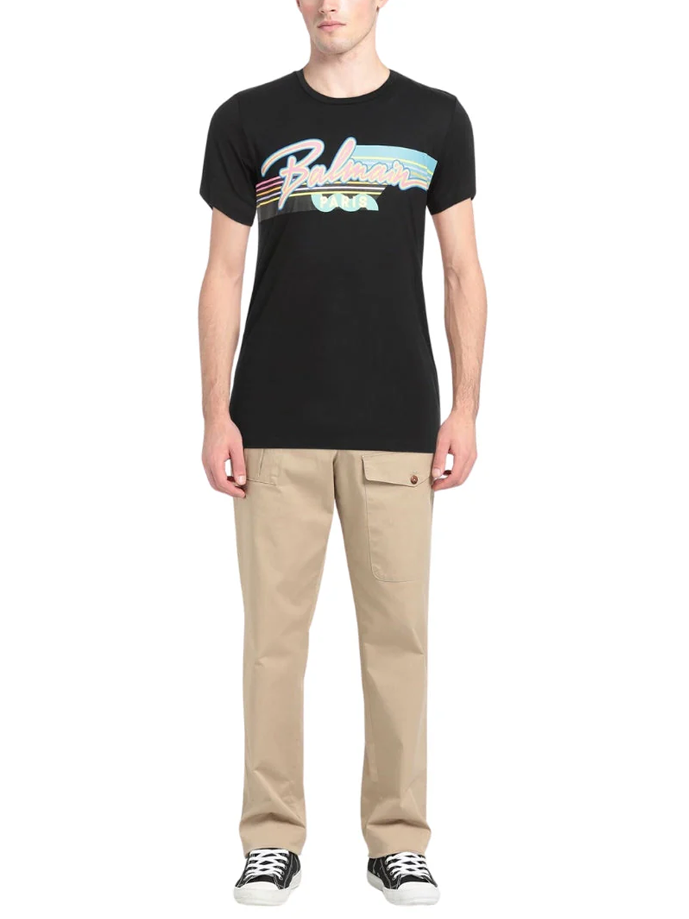 Balmain Retro Logo Black T-Shirt