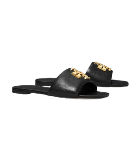 Tory Burch Eleanor Slide in Perfect Black and Gold