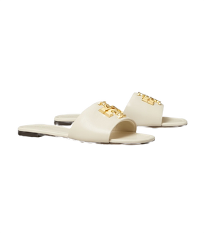 Tory Burch Eleanor Slide in Light Cream and Gold