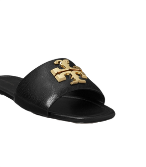Tory Burch Eleanor Slide in Perfect Black and Gold