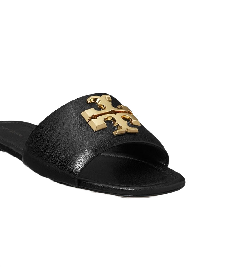 Tory Burch Eleanor Slide in Perfect Black and Gold