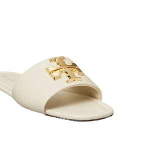Tory Burch Eleanor Slide in Light Cream and Gold