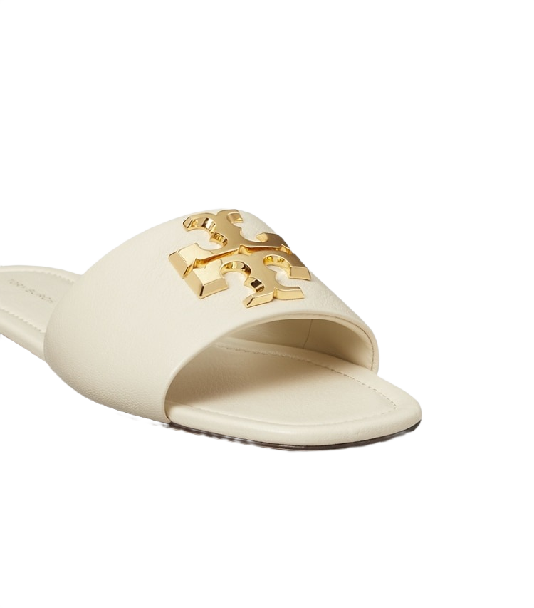 Tory Burch Eleanor Slide in Light Cream and Gold