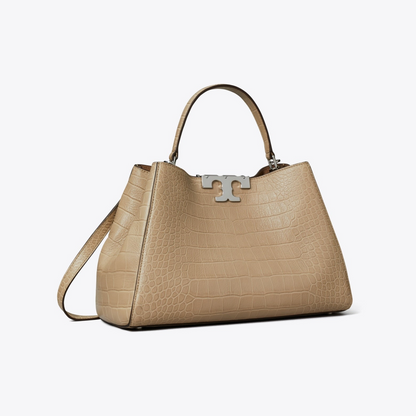 Eleanor Soft Croc-Embossed Satchel